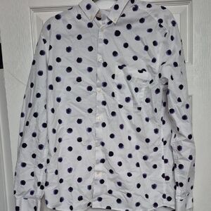 H&M White Shirt with Black and Purple Polka Dots